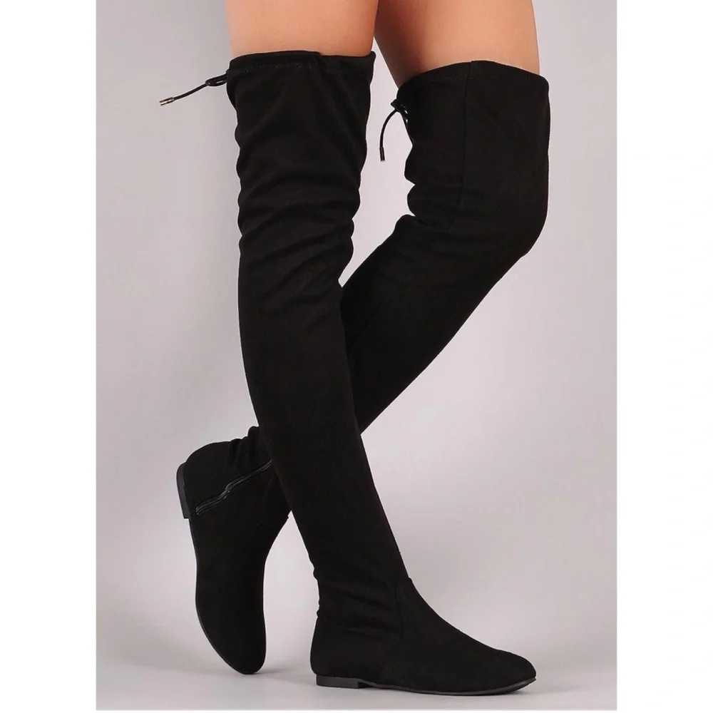 Over the knee suede boots
